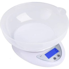 Weighing Scales Kitchen with Mixing Bowl, Multifunctional Food Scale, Weighing Food up to 5 kg, with Tare Function, Large LCD Display, Kitchen Scales for Cooking and Baking