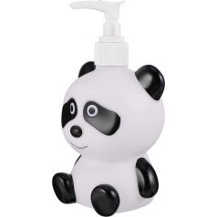 Cabilock Hand Wash Bottle, Children's Soap Dispenser, Cartoon Bottle Dispenser, Empty Shampoo Bottles (Black White Panda 300 ml)