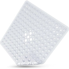 KALANES® Shower Mat Non-Slip 53 x 53 cm Antibacterial Mould Resistant Bath Mat Environmentally Friendly Non-Slip Mat for the Shower Machine Washable Universal