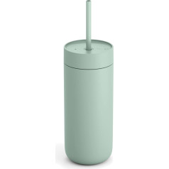 Fellow Carter Cold Travel Mug for Water, Iced Tea, Coffee, Smoothies, Iced Coffee and More, Vacuum Insulated Stainless Steel Iced Coffee Mug with Leak-proof Lid and Straw, 16 Ounce, Mint Green