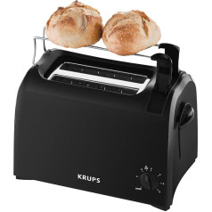 Krups Toaster Pro Aroma KH1518 | Krümelschublade | 6 Bräunungsstufen | Hebe-Funktion | 2 Schlitze für 2 Scheiben | 700 W