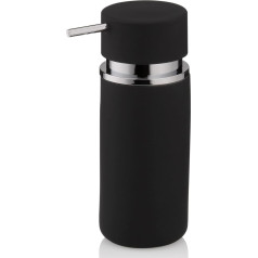 kela 20421 Soap Dispenser Ceramic Diameter 6.5 cm, 300 ml, 6.50 x 6.50 x 16,50 cm, Black
