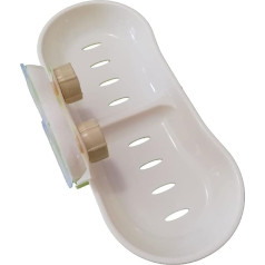 Solid Double Soap Dish with Suction Cup White Plastic Dim: 23 x 10 cm