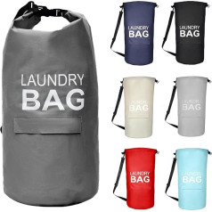 IHOMAGIC 71L Foldable Dustproof Laundry Basket with Non-Slip Handles, Stylish Wall-Mounted Dirty Laundry Container - Space-Saving Storage Baskets for Student Dormitories (Dark Grey)