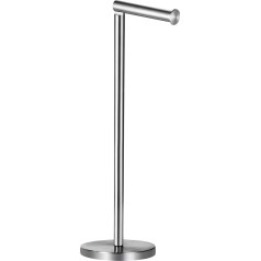 Ambrosya® | Exclusive Freestanding Stainless Steel Toilet Paper Holder | Bathroom Holder Toilet Paper Holder Toilet Paper Wall Toilet Paper (Brushed Stainless Steel)