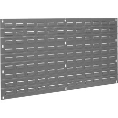 Akro-Mils 30136 Lamellen-Wandpaneel aus Stahl, Garagen-Organizer für die Montage von AkroBin Aufbewahrungsbehältern, 91,4 cm B x 48,8 cm H), Grau, (1 Stück)