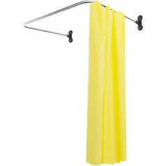 Hershii Shower Curtain Rails, U-Shaped Curtain Rail, Shower Bath Rail, Corner Curtain Rod, No Drilling, Curved Shower Rail, Suction Cup, Mounted, Stainless Steel, Black, 98 x 102 x 98 cm