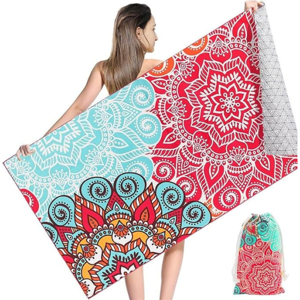 NovForth Beach Towel with Pocket, Quick Dry Beach Towel Microfiber, Super Absorbent, Sand Free Towel, Oversized Swimming for Bathtub, Pool, Camping, Gym (35