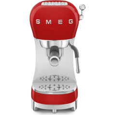 SMEG, ECF02RDEU Espresso Coffee Machine, Cappuccino Steam Function, Thermoblock, Large Cup Housing and Double Coffee Function, 1 L Water Tank, User-friendly Operating System, 1350 W, Red