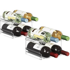 Lifewit Stackable Plastic Wine Rack for Refrigerator, Cupboard, Countertop, Wine Bottle Holder, Water Bottle Storage Organiser, Holds 8 Bottles