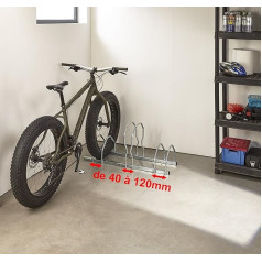Mottez b129 V3xl Fat Bike Rack 3 Bikes 2 Levels, Grey