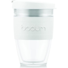 BODUM JOYCUP 11889-913S Double-Walled Travel Mug with Screw Lid, 0.25 L, Plastic, White