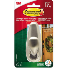 Command Hook Forever Classic Holds Up To 5 Pounds Brushed Nickel 2 Strips
