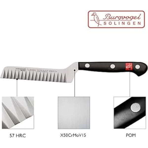 Burgvogel Solingen Comfort Line 6780.911.12.4 Sharp Coloured Cutting Knife Forged 12 cm Rustproof Dishwasher Safe Riveted Black High Quality