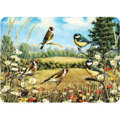 Premium Glass Chopping Board - Goldfinch Birds Design Kitchen Worktop Saver Protector by Tuftop Ultimate Kitchen Boards