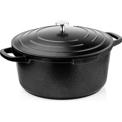 Westinghouse Performance Series Large Saucepan 24 cm Large Cooking Pot for Induction and All Hob Types, Large Pot with Handle and Lid, Pot Coated, Oven Safe and Dishwasher Safe, Black