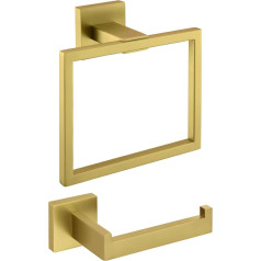 TURS Handtuchschiene Handtuchring SUS 304 Edelstahl Handtuchhalter Handtuchhalter Wandbefestigtes Badezimmer (gebürstetes Gold)