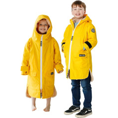 Wild & Free Sustainable Dry Change Coat for Kids - Luxury Long Sleeve Waterproof Windproof - Soft Sherpa Fleece Lined - Recycled Bathrobe - Outdoor Activities/Swimming/Water Sports