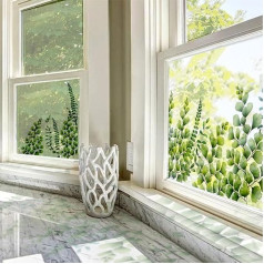 Neukids Window Stickers with Leaves and Watercolours, Self-Adhesive, Summer Plants, Window Decoration, Living Room, Bedroom, Children's Room, Nursery Decoration, Window Film