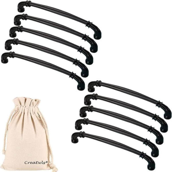 Creatwls 10pcs Minimalist Creative Pull Handle Furniture Knob Kitchen Cupboard Wardrobe Chest of Drawers Drawer Pull Handle