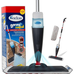 IPEA Aluminium Spray Mop with Microfibre Cloth - Super Lightweight - Mop Spray with Bottle for Washing Floors, Removing Dust, Cleaning Glass