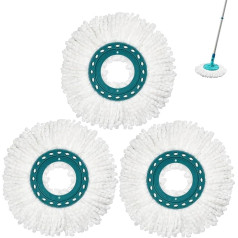 DLAIMI 3 Ersatzköpfe, Mikrofaser, kompatibel mit Leifheit Clean Twist Disc Mop System Wischmopp, starke Reinigungsleistung