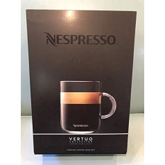 Nespresso Vertuo Coffee Mug Set (2 x 390 ml) with 2 Spoons Glass Cups