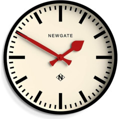 NEWGATE® Universal Wall Clock Wall Clocks - Round Clock - Kitchen Clock - Clocks for Living Room - Office Clock - Station Clock - Deep Straight Case - Marking Dial (Black)