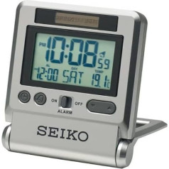 Seiko QHL066 Digital Battery Operated Travel Alarm Clock Silver