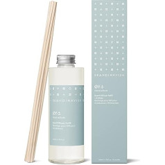 Skandinavisk ØY 'Island' Diffuser Refill with 8 Sticks. Fragrance Notes: Apple and Dog Rose, Water Mosses and Green Leaves. 200 ml