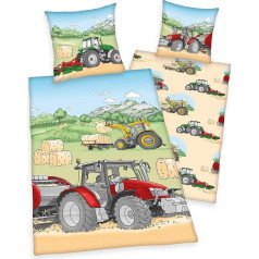 Arle-Living Children's Reversible Bed Linen Tractor 135 x 200 cm + 80 x 80 cm (Flannel)