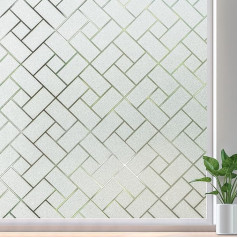 Coavas Window Film Privacy Frosted Glass Film for Windows Static Adhesion Self-Adhesive Icing Window Cover Vinyl Anti-UV Window Sick for Home 60 x 400 cm