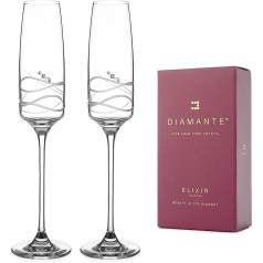 DIAMANTE Set of 2 Soho Prosecco Glasses with Swarovski Crystals