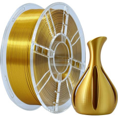 PLA Plus (PLA+) Shiny Silk 3D Printer Filament 1.75 mm Silk PLA + 1.75 Dimension Accuracy +/- 0.02 mm, 1 kg Spool (2.2 kg) for FDM 3D Printers (Silk Gold)