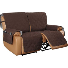 Non-Slip Deck Chair Cover, Sofa Protective Cover, Reversible Deck Chair Sofa Cover with Elastic Adjustable Strap, Washable Lounger Sofa Protective Cover, Lounger, Furniture Protection (Dark Brown,
