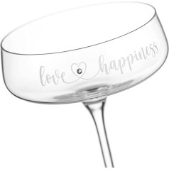 DIAMANTE Swarovski Love & Happiness Champagne Coasters, Set of 2