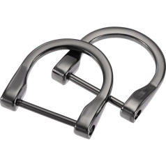 sourcing map 29mm U Shaped Horseshoe D Rings Screw In Bow Buckle for DIY Crafts Black 4pcs