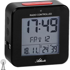 Atlanta 1880/7 Radio-Controlled Alarm Clock with 2 Alarm Times