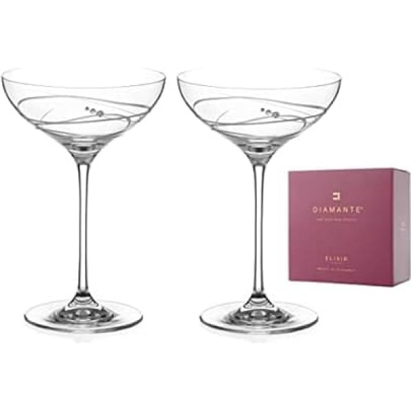 DIAMANTE SOHO Champagne Flutes Set of 2 with Swarovski Crystals