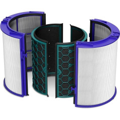 VIOKS Filterset 360° Ersatz für Dyson Filter Hot and Cool 969048-02 für Luftreiniger HP04 TP04 DP04 TP05 HP05 / Luftreiniger Hepa Filter + Luftreiniger Aktivkohlefilter für Pure Cool, Pure Hot+Cool