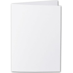 ARTOZ 50 x DIN A5 Folding Cards - Floral White (White) Ribbed 148 x 210 mm Folding Cards Double - Blank Double Card with 220 g/m² Elegant Egoutteur Ribbing