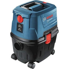 Bosch Professional Wet / Dry Vacuum Cleaner GAS 15 (1,100 Watt, Includes 1 x 3 m Hose, Pipes (Pack of 2), Floor Nozzle Set, Manifold, in Box)