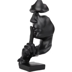 Tibeoyad Schweigen ist Gold Statue, Office Shelf Table Decoration Abstract Art Statue Home Ornament Creative Resin Sculpture (Black)