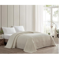 Beatrice Home Fashions Channel Chenille Tagesdecke, Doppelbett, elfenbeinfarben