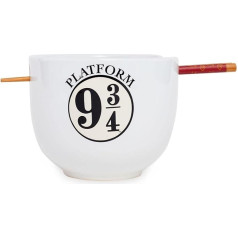 Harry Potter Platform 9 3/4 Japanese Ceramic Dinnerware Set | Includes 20oz Ramen Noodle Bowl and Wooden Chopsticks