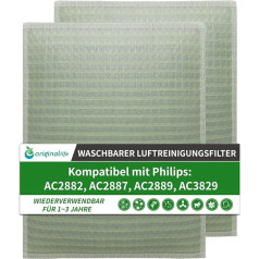 Original Life Washable Replacement Filter for Philips FY2420, FY2422, Compatible with Philips Air Purifier AC2882, AC2887, AC2889 & AC3829, 2 Pieces in 1 Set