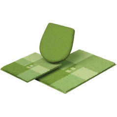 Linea Due Badteppich 100% Polyacryl, ultra soft, rutschfest, ÖKO-TEX-zertifiziert, 5 Jahre Garantie, MERKUR, Set 3-teilig m.A. 3 SET, grün