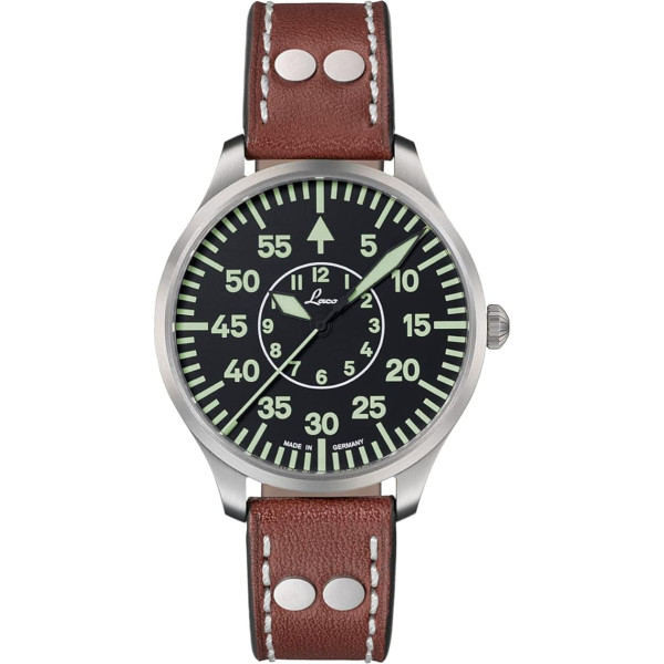 Laco Fliegeruhr Zürich.2 40 Made in Germany - 40mm Ø High Quality Quartz Watch - Type B - Unique Quality Outstanding Workmanship - Waterproof, Strap.