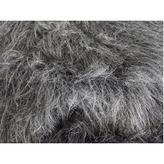 High Pile Fun Faux Fur Fabric Material - Dark Grey - Grey, 1 m - 150 cm x 100 cm