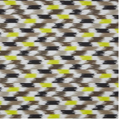 Kt KILOtela Digitally Printed Half Panama Organic Cotton Canvas Fabric, Standard 100 by Oeko-Tex, Length 100 cm, Width 280 cm, Geometric Monet Brown, Yellow 1 Metre